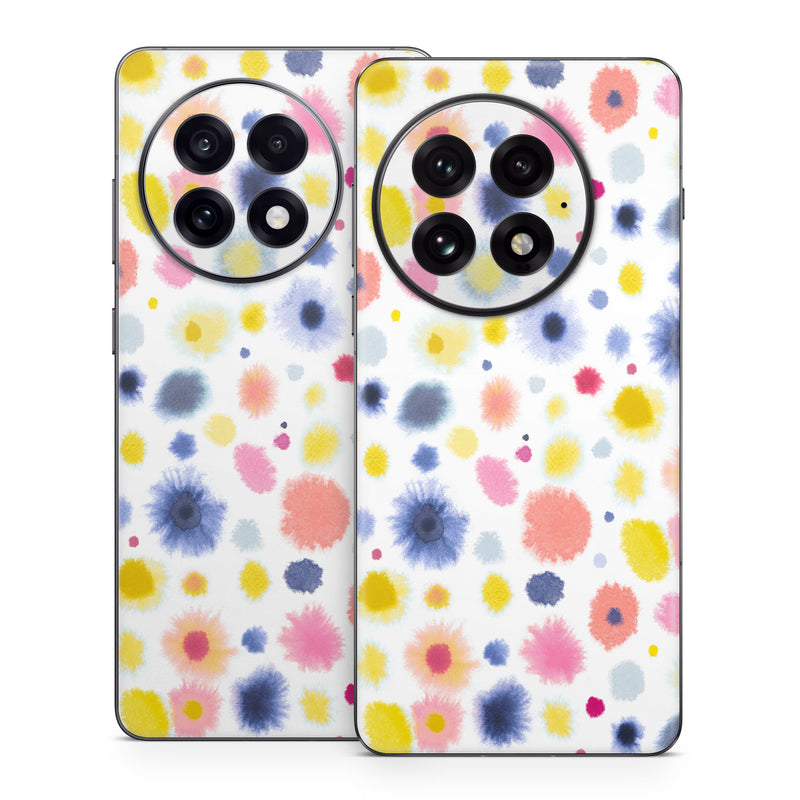 OnePlus 13 Series Skin design of Material property, Circle, Pattern, Design, Magenta, Electric blue, Font, Flowering plant, Painting, with white, pink, orange, blue, yellow, gray colors