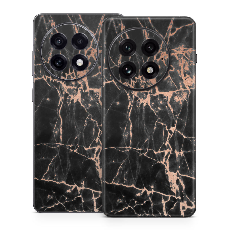 OnePlus 13 Series Skin design of Branch, Black, Twig, Tree, Brown, Sky, Atmosphere, Plant, Winter, Night, with black, pink colors