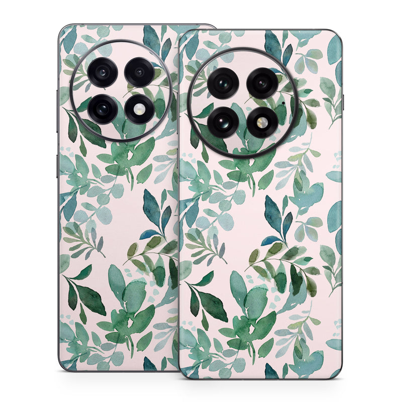 OnePlus 13 Series Skin design of Pattern, Green, Leaf, Design, Plant, Tree, Military camouflage, with white, green, blue colors