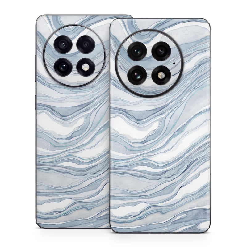 OnePlus 13 Series Skin design of Water, Liquid, Azure, Fluid, Grey, Aqua, Pattern, Wind wave, Electric blue, Wind, with blue, white colors