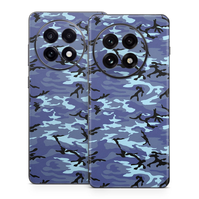 OnePlus 13 Series Skin design of Military camouflage, Pattern, Blue, Aqua, Teal, Design, Camouflage, Textile, Uniform, with blue, black, gray, purple colors