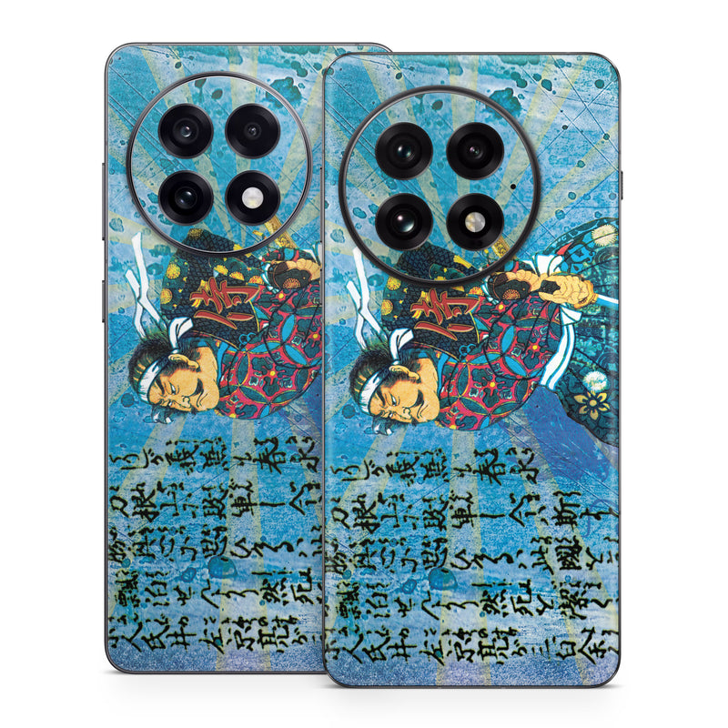 OnePlus 13 Series Skin design of Art, Illustration, Painting, with blue, black, gray, green, red colors