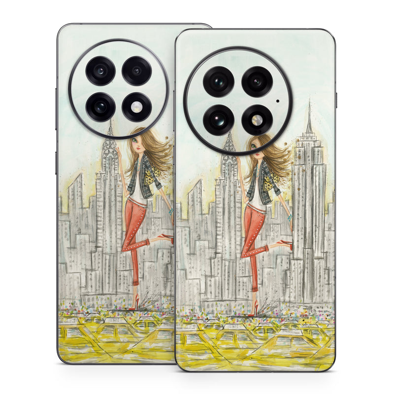 OnePlus 13 Series Skin design of Human settlement, Fashion illustration, Illustration, City, Art, Architecture, Drawing, Fictional character, with gray, green, black, red colors