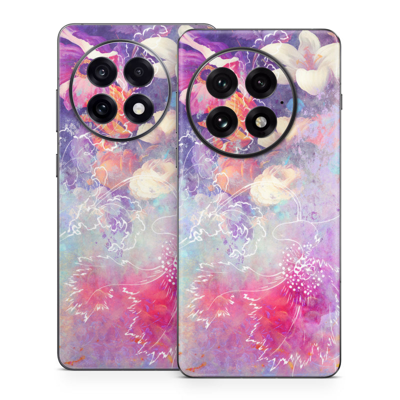 OnePlus 13 Series Skin design of Purple, Violet, Pink, Graphic design, Illustration, Sky, Art, Design, Watercolor paint, Graphics, with purple, white, red, orange, blue colors