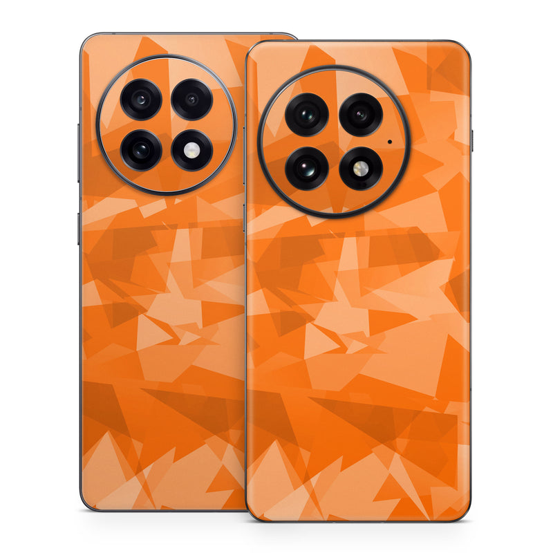 OnePlus 13 Series Skin design of Orange, Pattern, Peach, Line, Design, Triangle, with orange colors
