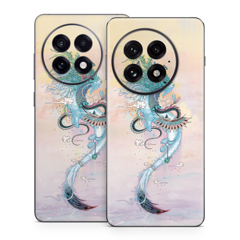 OnePlus 13 Series Skin design of Illustration, Water, Watercolor paint, Art, Fictional character, Graphic design, Mythology, Visual arts, Painting, Drawing, with yellow, pink, blue, green colors