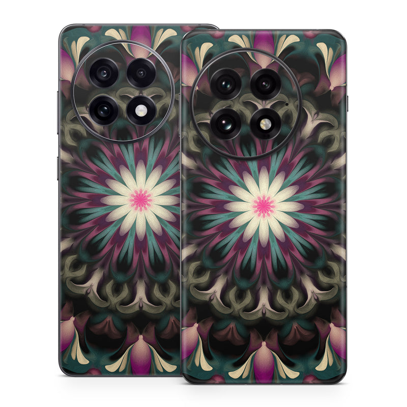 OnePlus 13 Series Skin design of Fractal art, Pattern, Pink, Psychedelic art, Art, Kaleidoscope, Design, Symmetry, Visual arts, Textile, with black, purple, white, green, blue colors
