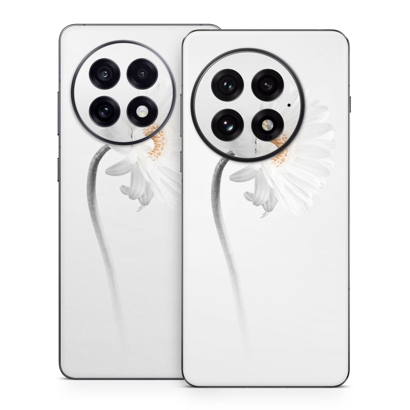 OnePlus 13 Series Skin design of White, Hair accessory, Headpiece, Gerbera, Petal, Flower, Plant, Still life photography, Headband, Fashion accessory, with white, gray colors