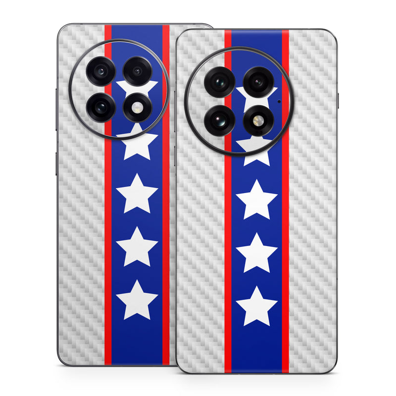 OnePlus 13 Series Skin design of Flag of the united states, Flag, Font, Parallel, Electric blue, Rectangle, Pattern, Flag Day (USA), Symbol, Carmine, with gray, white, blue, red colors