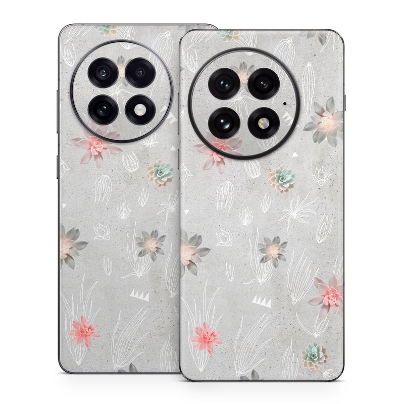 OnePlus 13 Series Skin design of Pink, Pattern, Wrapping paper, Textile, Design, Wallpaper, Floral design, Plant, Flower, with gray, red, white, pink colors