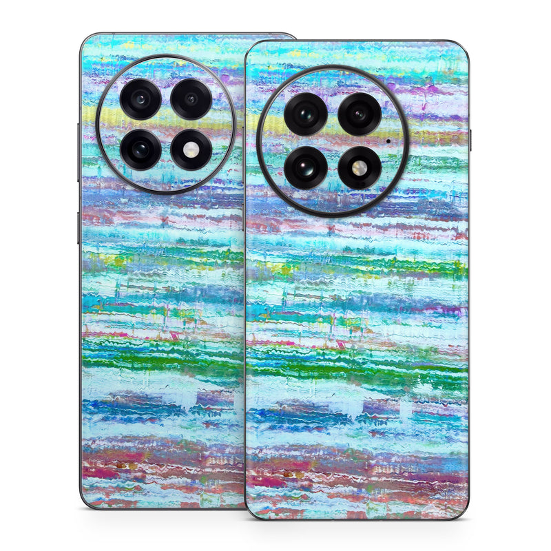 OnePlus 13 Series Skin design of Blue, Art Paint, Paint, Watercolor painting, Dye, with blue, green, white, yellow, red, purple colors