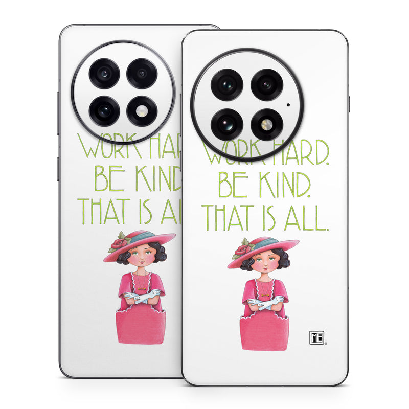 OnePlus 13 Series Skin design of Pink, Headgear, Font, Hat, with white, green, pink, black, white, yellow, blue colors