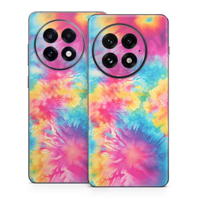 OnePlus 13 Series Skin design of Colorfulness, Plant, Flower, Orange, Paint, Petal, Pink, Art, Painting, Magenta, with black, gray, orange colors