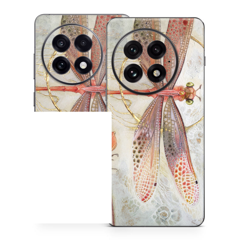 OnePlus 13 Series Skin design of Watercolor paint, Botany, Flower, Illustration, Floral design, Painting, Plant, Coquelicot, Art, Still life photography, with red, yellow, gray colors