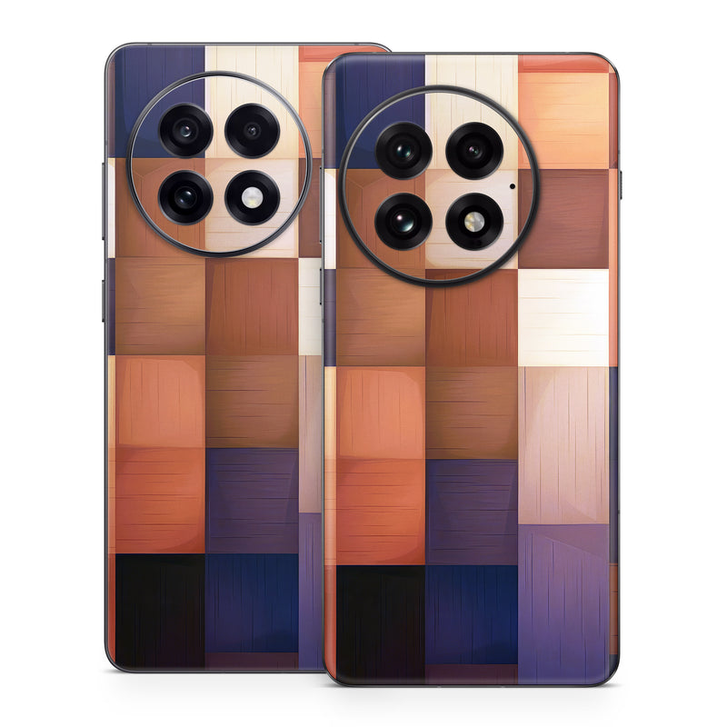 OnePlus 13 Series Skin design of Brown, Light, Rectangle, Product, Wood, Blue, Orange, Amber, Textile, Wood stain, with yellow, orange, red, black, brown, blue, purple colors