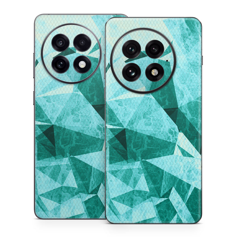 OnePlus 13 Series Skin design of Aqua, Blue, Pattern, Turquoise, Illustration, Teal, Design, Line, Graphic design, with blue colors