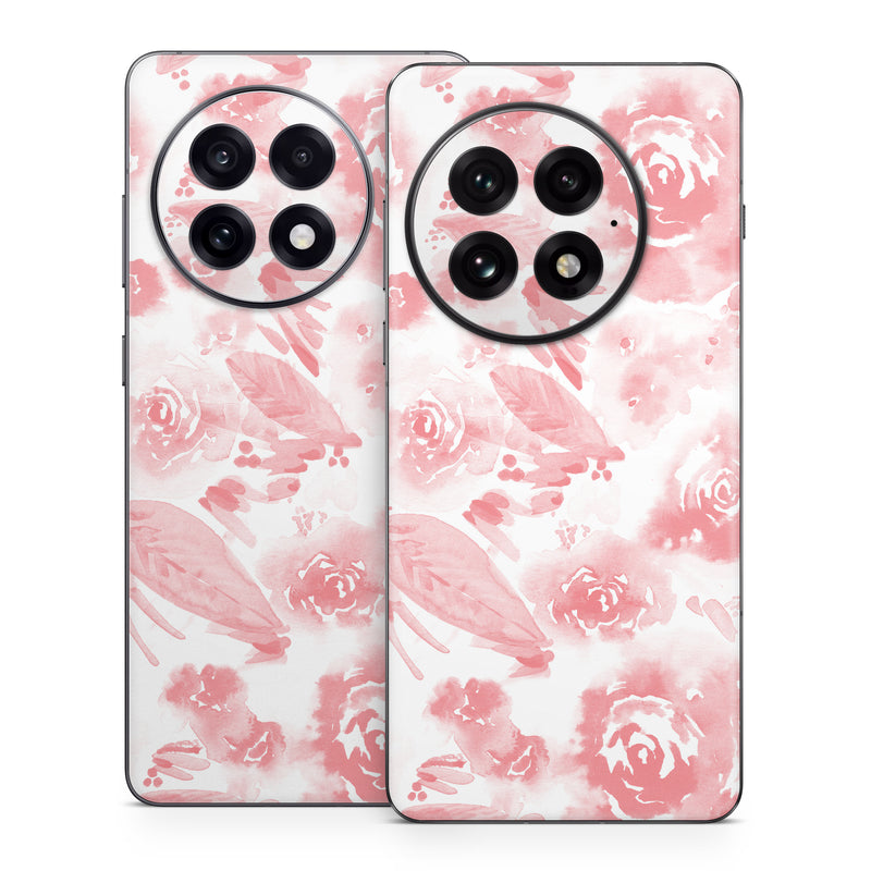 OnePlus 13 Series Skin design of Pink, Pattern, Rose, Design, Floral design, Rose family, Garden roses, Petal, Flower, Textile, with white, red, pink colors