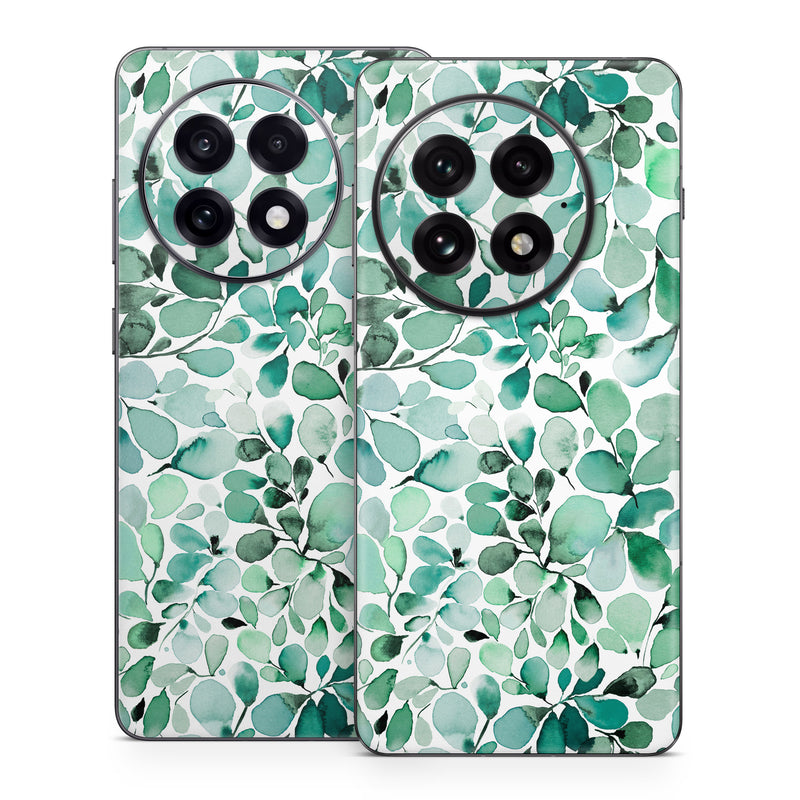 OnePlus 13 Series Skin design of Azure, Line, Aqua, Pattern, Art, Symmetry, Electric blue, Circle, Creative arts, Terrestrial plant, with white, green, black colors