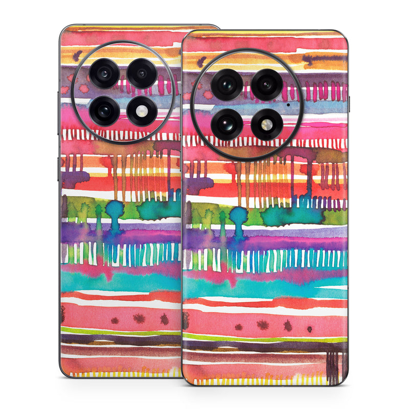 OnePlus 13 Series Skin design of Textile, Art, Magenta, Hair accessory, with white, red, orange, yellow, green, blue, purple, brown, pink colors