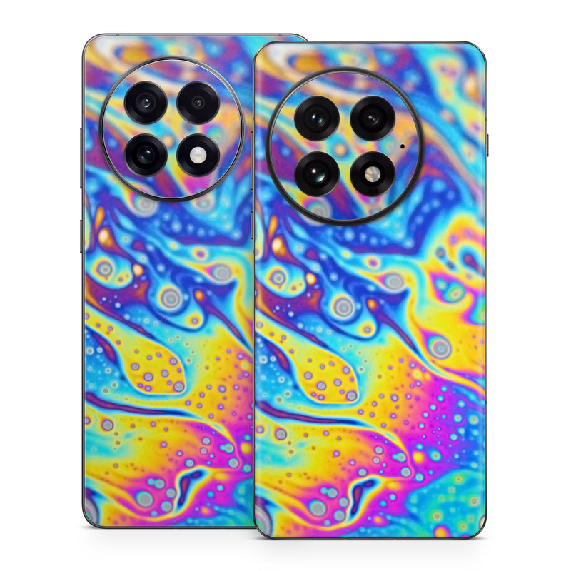 OnePlus 13 Series Skin design of Psychedelic art, Blue, Pattern, Art, Visual arts, Water, Organism, Colorfulness, Design, Textile, with gray, blue, orange, purple, green colors