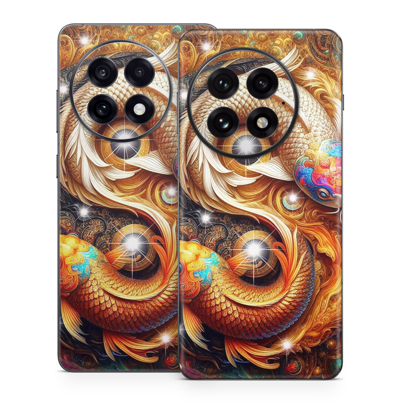 OnePlus 13 Series Skin design of Fractal art, Graphic design, Design, Fictional character, Graphics, Mythical creature, Modern art, Scaled reptiles, Mythology, Serpent, with red, orange, yellow, brown, blue, green, white, black colors