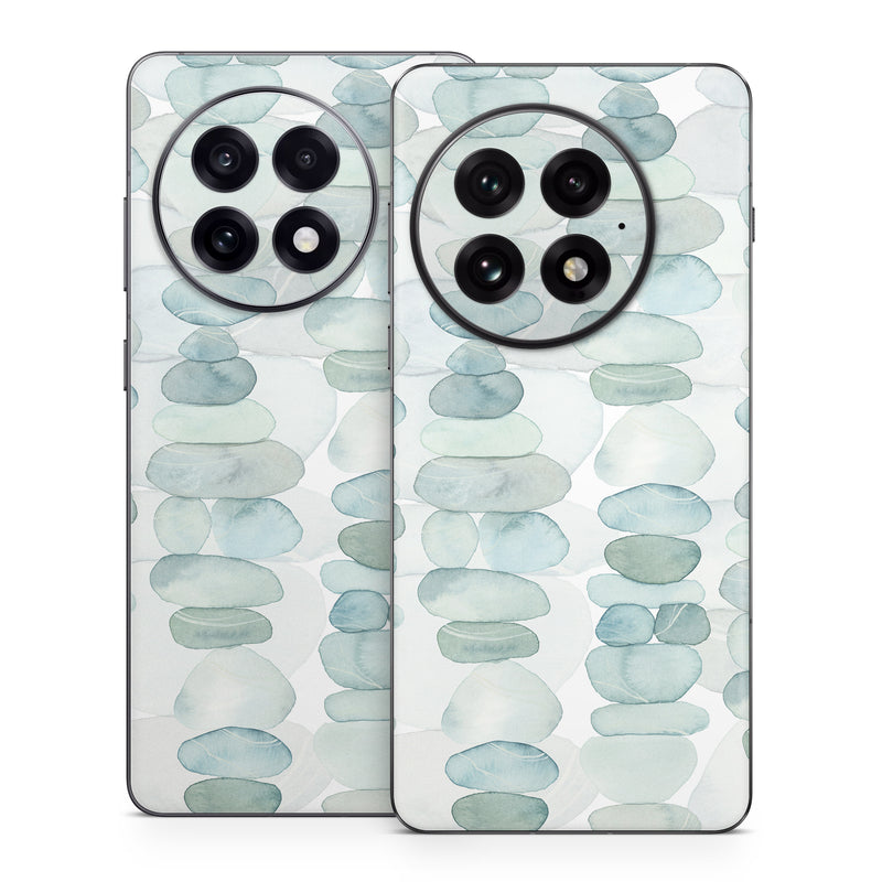 OnePlus 13 Series Skin design of Aqua, Turquoise, Circle, Pattern, Transparent material, Glass, with white, blue colors