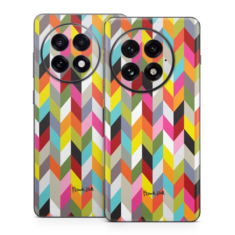 OnePlus 13 Series Skin design of Pattern, Orange, Line, Design, Graphic design, Tints and shades, Triangle, with red, green, gray, black, blue, purple colors