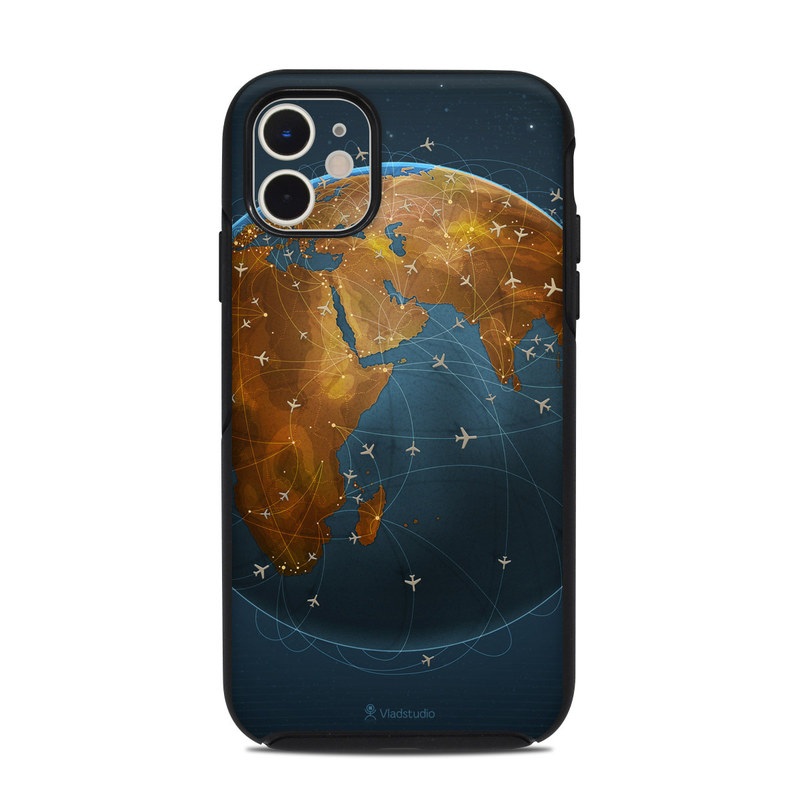 OtterBox Symmetry iPhone 11 Case Skin design of Planet, Earth, Astronomical object, World, Atmosphere, Globe, Space, Sky, Astronomy, Circle, with blue, yellow, brown colors