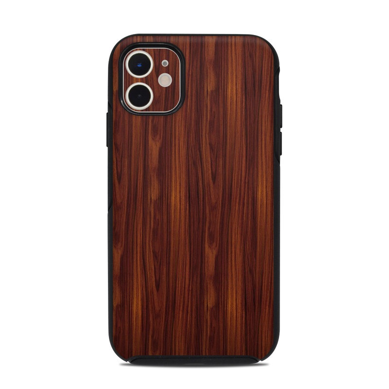 OtterBox Symmetry iPhone 11 Case Skin design of Wood, Red, Brown, Hardwood, Wood flooring, Wood stain, Caramel color, Laminate flooring, Flooring, Varnish, with black, red colors