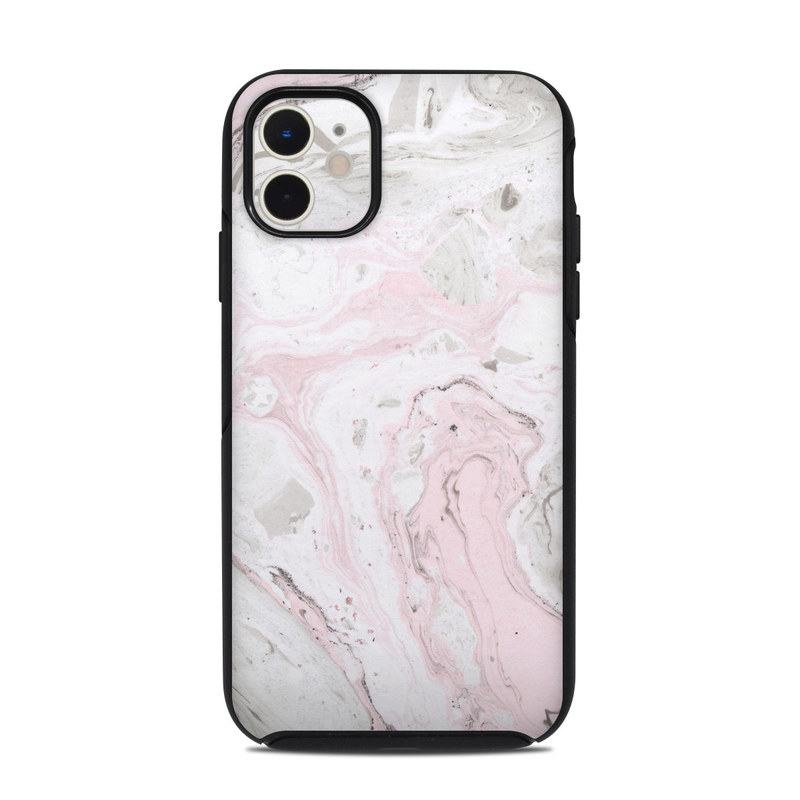 OtterBox Symmetry iPhone 11 Case Skin design of White, Pink, Pattern, Illustration with pink, gray, white colors