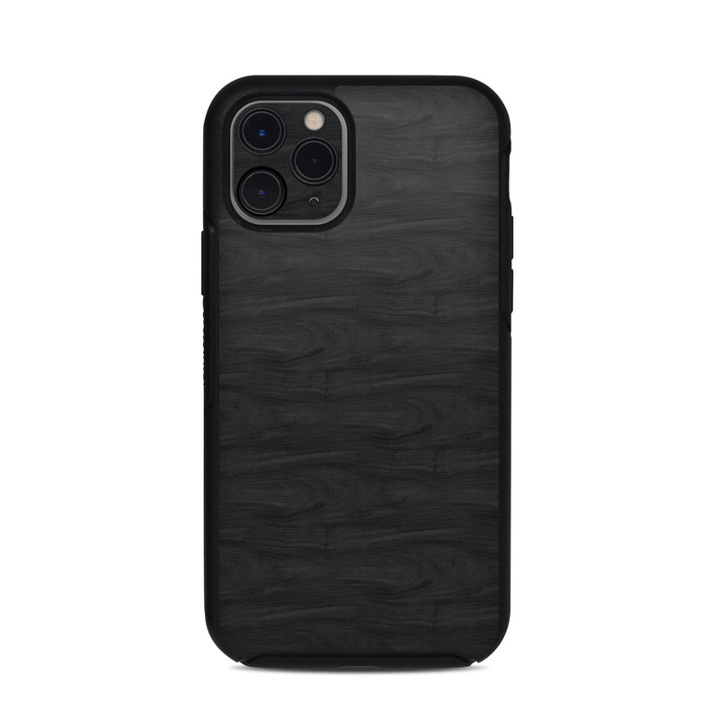 OtterBox Symmetry iPhone 11 Pro Case Skin design of Black, Brown, Wood, Grey, Flooring, Floor, Laminate flooring, Wood flooring, with black colors