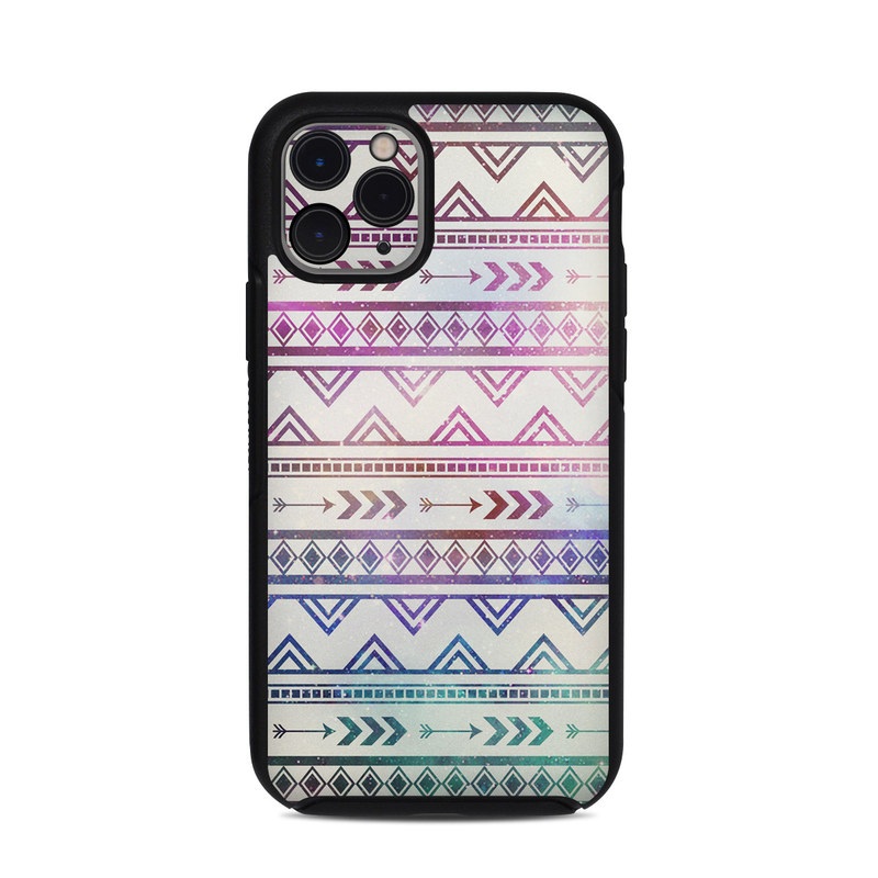 OtterBox Symmetry iPhone 11 Pro Case Skin design of Pattern, Line, Teal, Design, Textile, with gray, pink, yellow, blue, black, purple colors