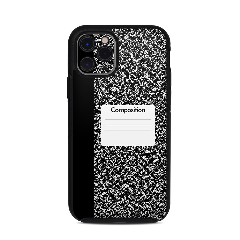 OtterBox Symmetry iPhone 11 Pro Case Skin design of Text, Font, Line, Pattern, Black-and-white, Illustration, with black, gray, white colors