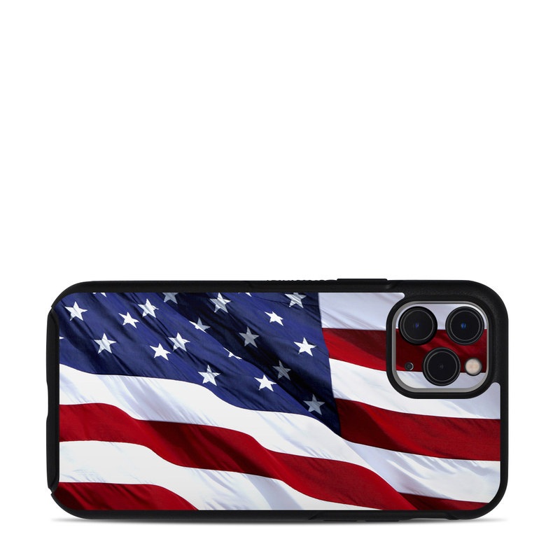 OtterBox Symmetry iPhone 11 Pro Case Skin design of Flag, Flag of the united states, Flag Day (USA), Veterans day, Memorial day, Holiday, Independence day, Event, with red, blue, white colors