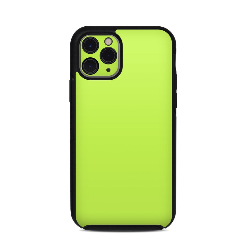 OtterBox Symmetry iPhone 11 Pro Case Skin design of Green, Yellow, Text, Leaf, Font, Grass, with green colors