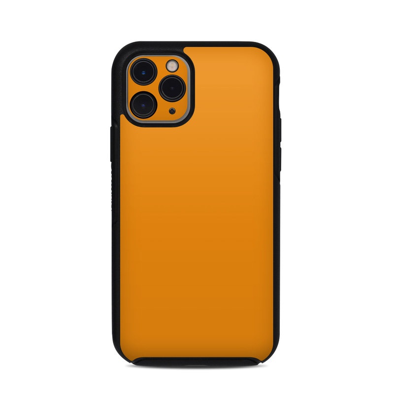 OtterBox Symmetry iPhone 11 Pro Case Skin design of Orange, Yellow, Brown, Text, Amber, Font, Peach, with orange colors