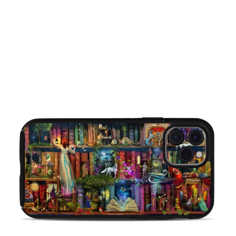 OtterBox Symmetry iPhone 11 Pro Case Skin design of Painting, Art, Theatrical scenery, with black, red, gray, green, blue colors