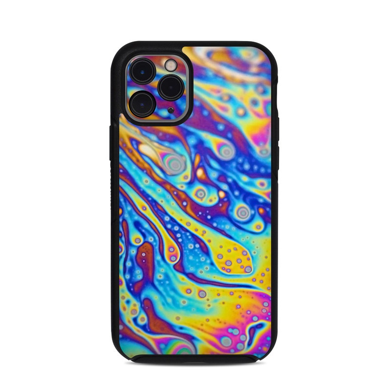 OtterBox Symmetry iPhone 11 Pro Case Skin design of Psychedelic art, Blue, Pattern, Art, Visual arts, Water, Organism, Colorfulness, Design, Textile, with gray, blue, orange, purple, green colors