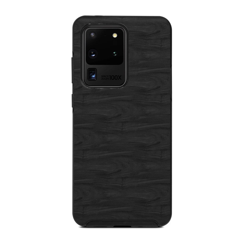 OtterBox Symmetry Galaxy S20 Ultra Case Skin design of Black, Brown, Wood, Grey, Flooring, Floor, Laminate flooring, Wood flooring, with black colors