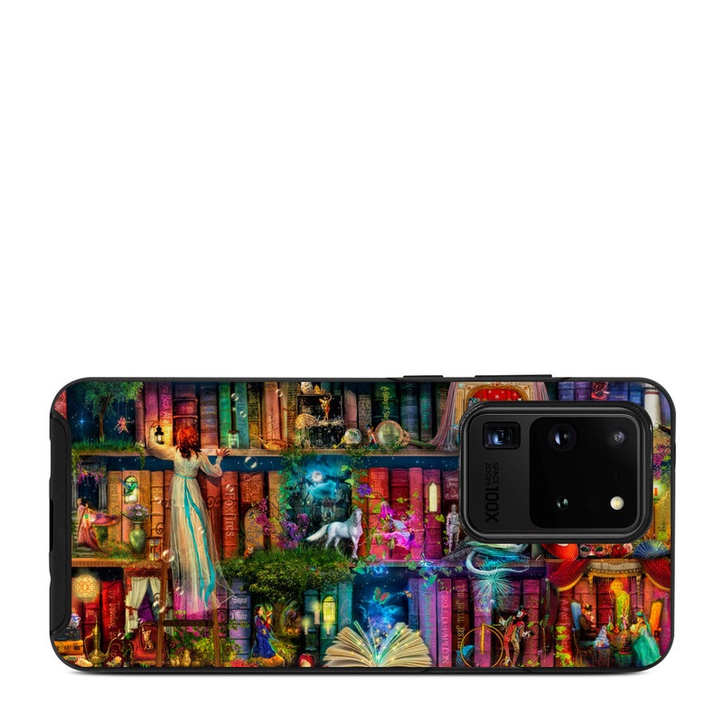 OtterBox Symmetry Galaxy S20 Ultra Case Skin design of Painting, Art, Theatrical scenery, with black, red, gray, green, blue colors