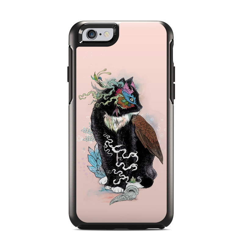 OtterBox Symmetry iPhone 6s Case Skin design of Illustration, Owl, Art, Graphic design, Cat, Tail, with pink, black, brown, red, green colors