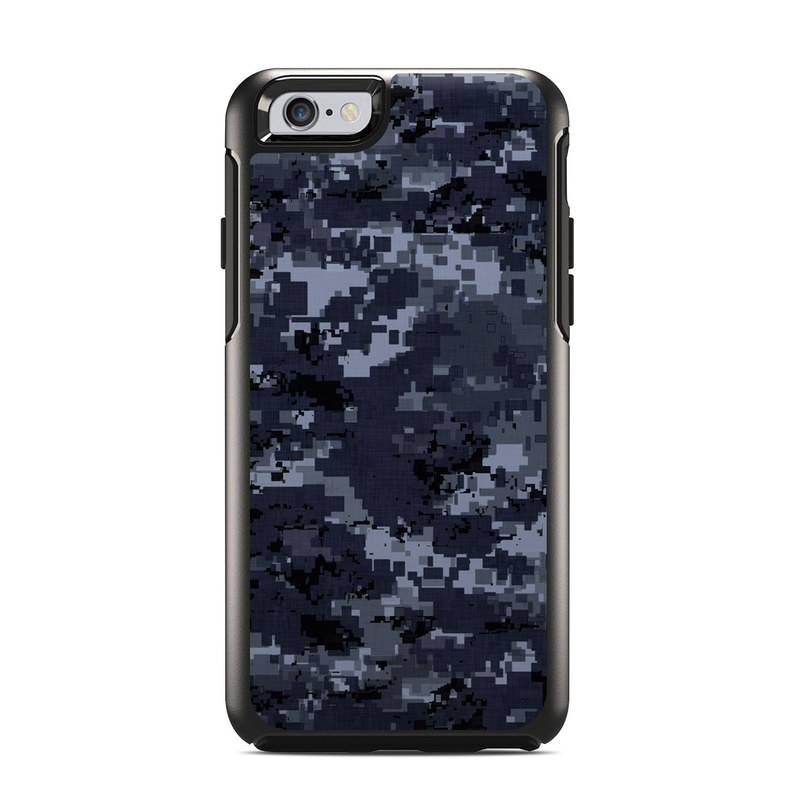OtterBox Symmetry iPhone 6s Case Skin design of Military camouflage, Black, Pattern, Blue, Camouflage, Design, Uniform, Textile, Black-and-white, Space, with black, gray, blue colors