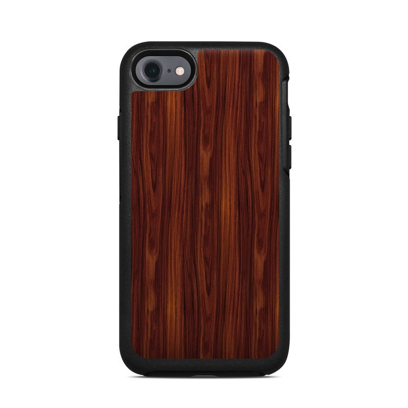 OtterBox Symmetry iPhone 8 Case Skin design of Wood, Red, Brown, Hardwood, Wood flooring, Wood stain, Caramel color, Laminate flooring, Flooring, Varnish, with black, red colors
