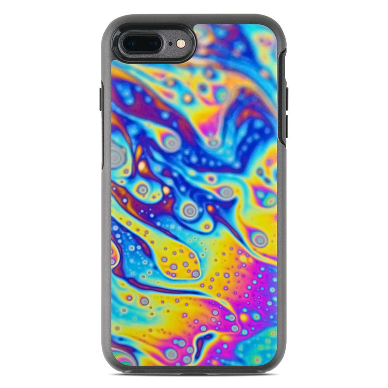 OtterBox Symmetry iPhone 8 Plus Case Skin design of Psychedelic art, Blue, Pattern, Art, Visual arts, Water, Organism, Colorfulness, Design, Textile, with gray, blue, orange, purple, green colors