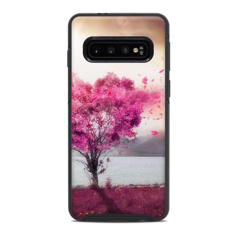 OtterBox Symmetry Galaxy S10 Case Skin design of Sky, Nature, Natural landscape, Pink, Tree, Spring, Purple, Landscape, Cloud, Magenta, with pink, yellow, blue, black, gray colors