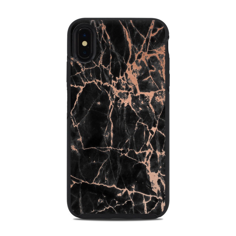 OtterBox Symmetry iPhone XS Max Case Skin design of Branch, Black, Twig, Tree, Brown, Sky, Atmosphere, Plant, Winter, Night, with black, pink colors
