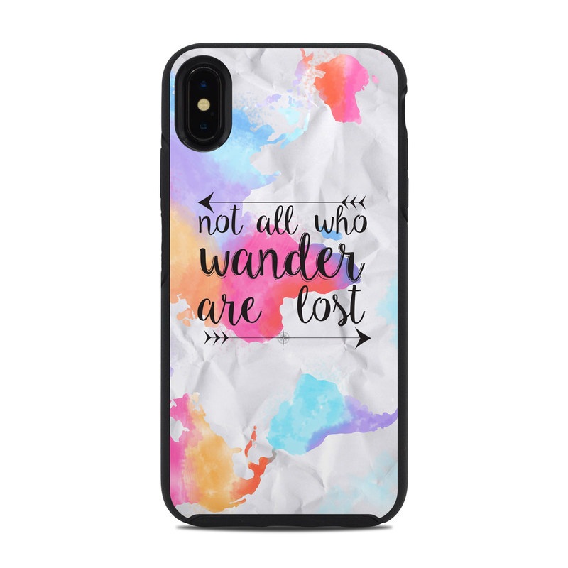 OtterBox Symmetry iPhone XS Max Case Skin design of Font, Text, Calligraphy, Graphics, with black, white, orange, pink, red, blue, purple, yellow colors