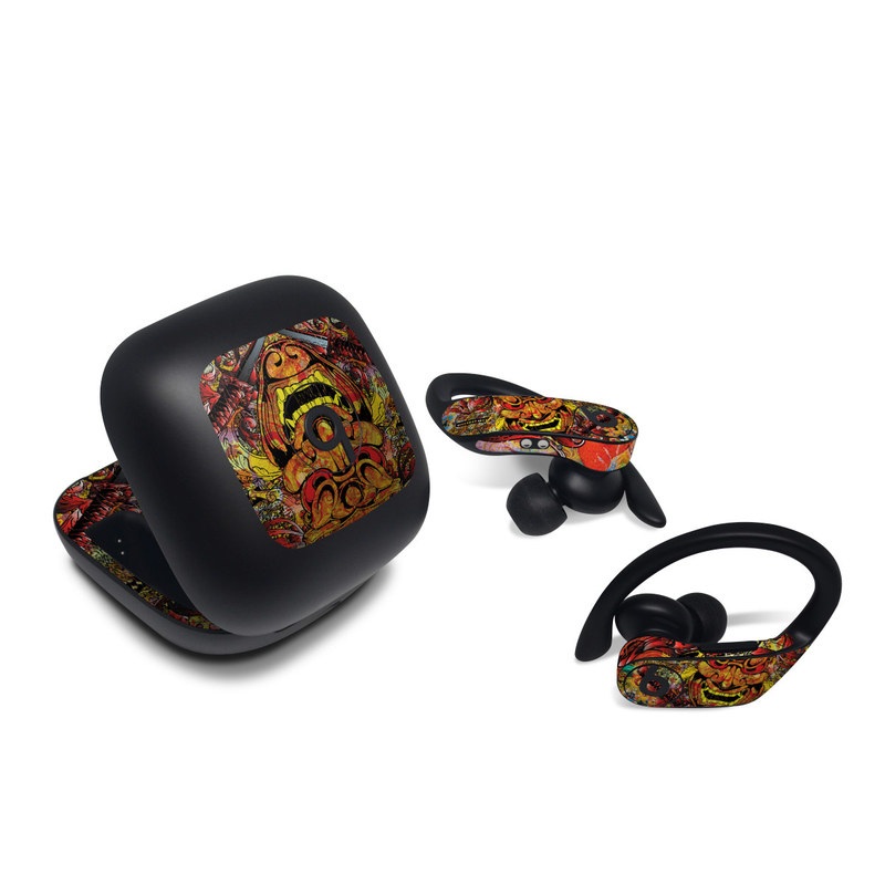 Beats Powerbeats Pro Skin design of Art, Psychedelic art, Visual arts, Illustration, Fictional character, Demon, with red, orange, yellow colors