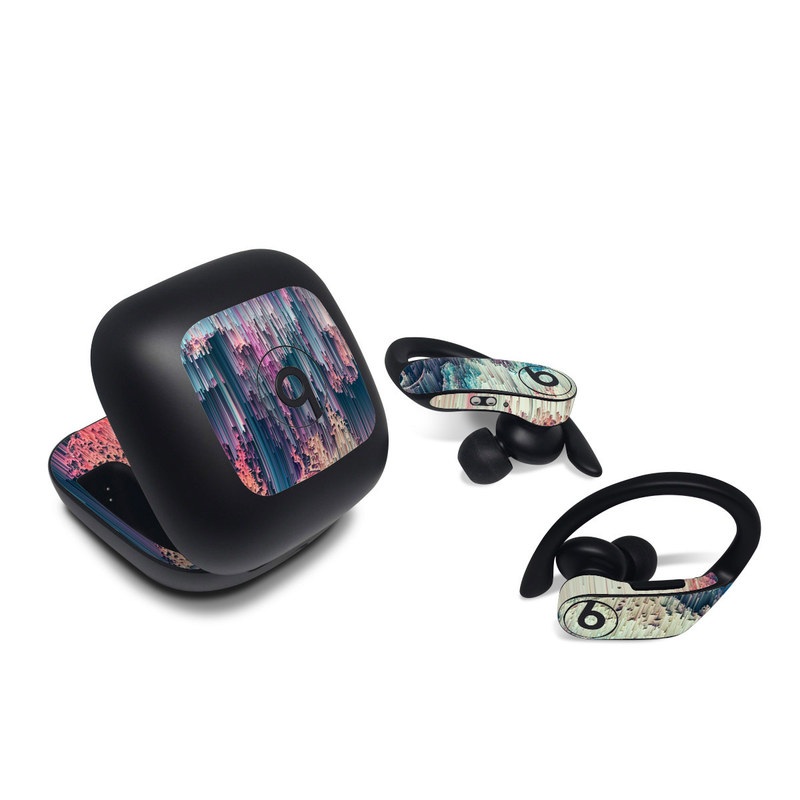 Beats Powerbeats Pro Skin design of Blue, Pink, Sky, Turquoise, Design, Rock, Textile, Photography, Cloud, Winter, with white, blue, purple, pink, red colors