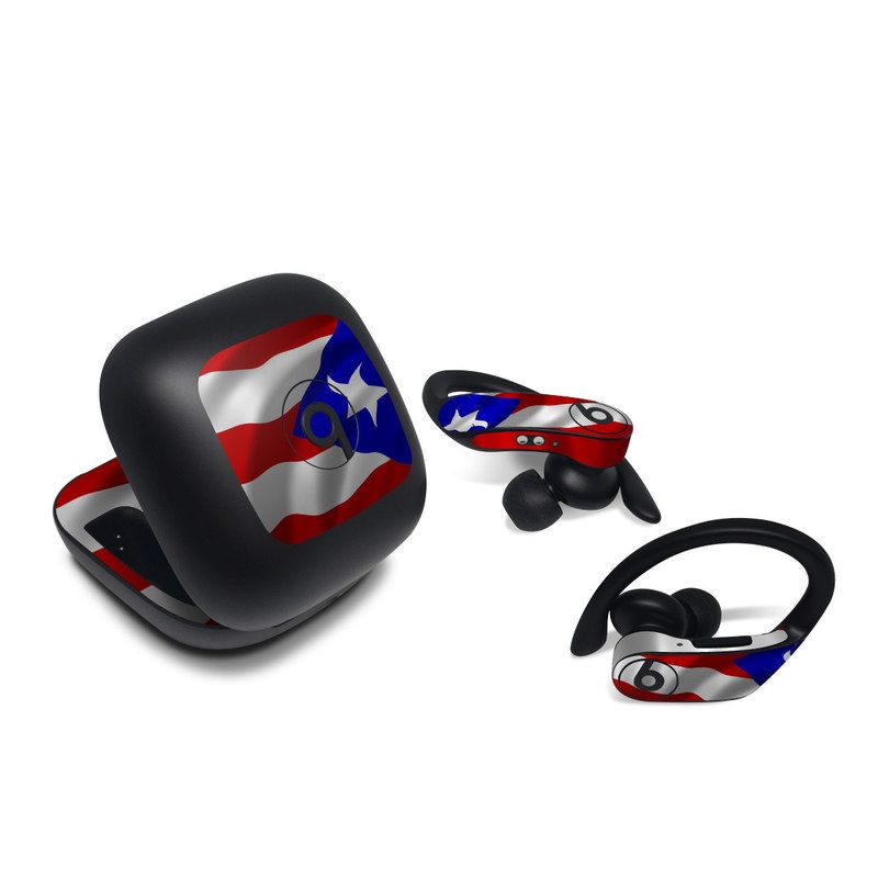 Beats Powerbeats Pro Skin design of Flag, Flag of the united states, Flag Day (USA), Veterans day, Independence day with red, blue, white colors